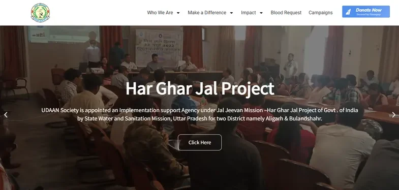 UDAAN society aligarh, npo in aligarh ngo website development fund raising website development