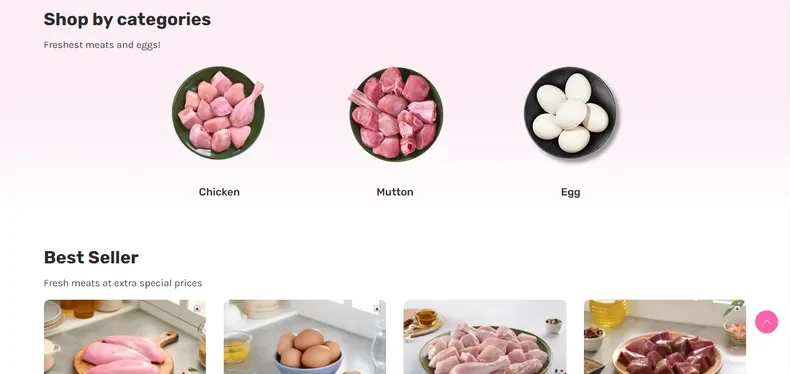 Hens Cart egg meat chicken delivery website development